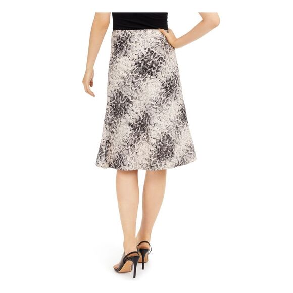 INC EARTH Womens Beige Elastic Waist Snake Print Below The Knee A-Line Skirt XL - Picture 2 of 2